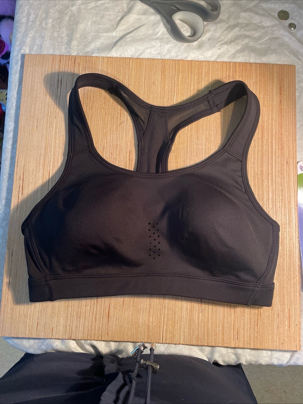 Racerback Performance Sports Bra - Black Med 8/10